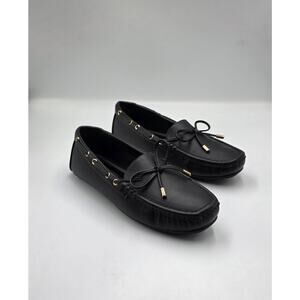 Serene by RUNE Women’s Black Driving Loafers Slip-On Moccasins Bow Detail Size 8